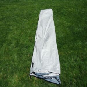 tent canopy rolled up in bag for storage