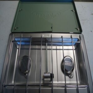 Opened Coleman propane stove