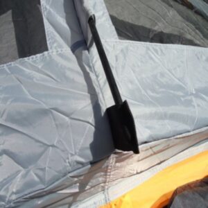 close up of tent loop where pole is inserted